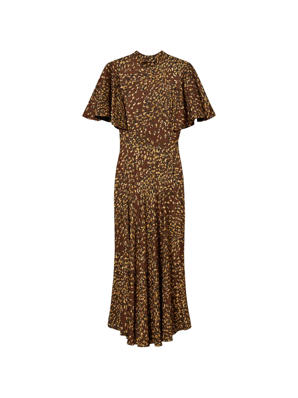 TWINSET long animal print satin dress - Braun