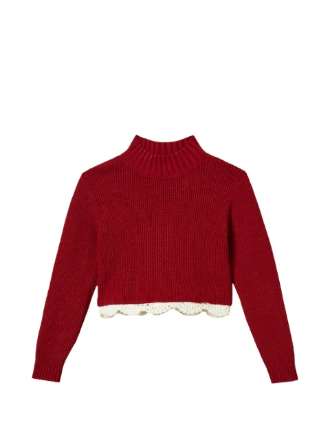 TWINSET Kids jersey de ganchillo con cuello alto
