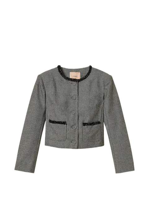 TWINSET chamarra de mezcla de lana con motivo chevron