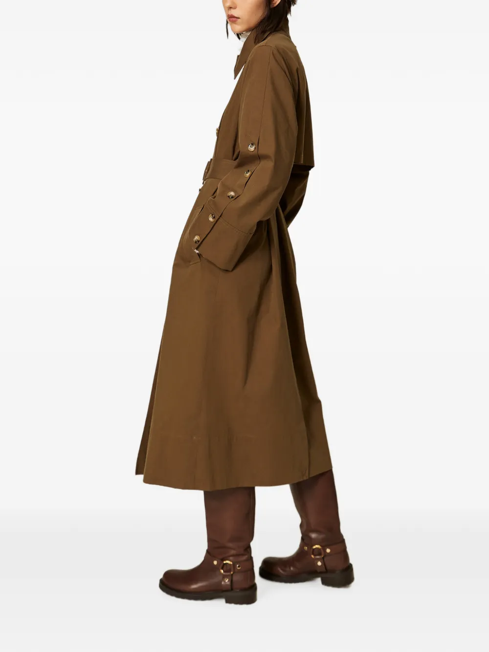 TWINSET Gabardine trenchcoat van katoenblend Bruin