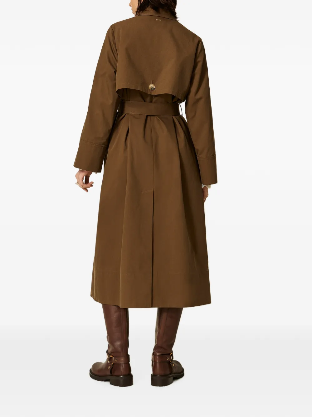 TWINSET Gabardine trenchcoat van katoenblend Bruin