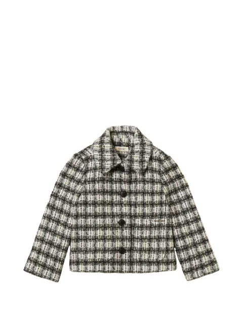 TWINSET Kids chequered bouclé-knit jacket