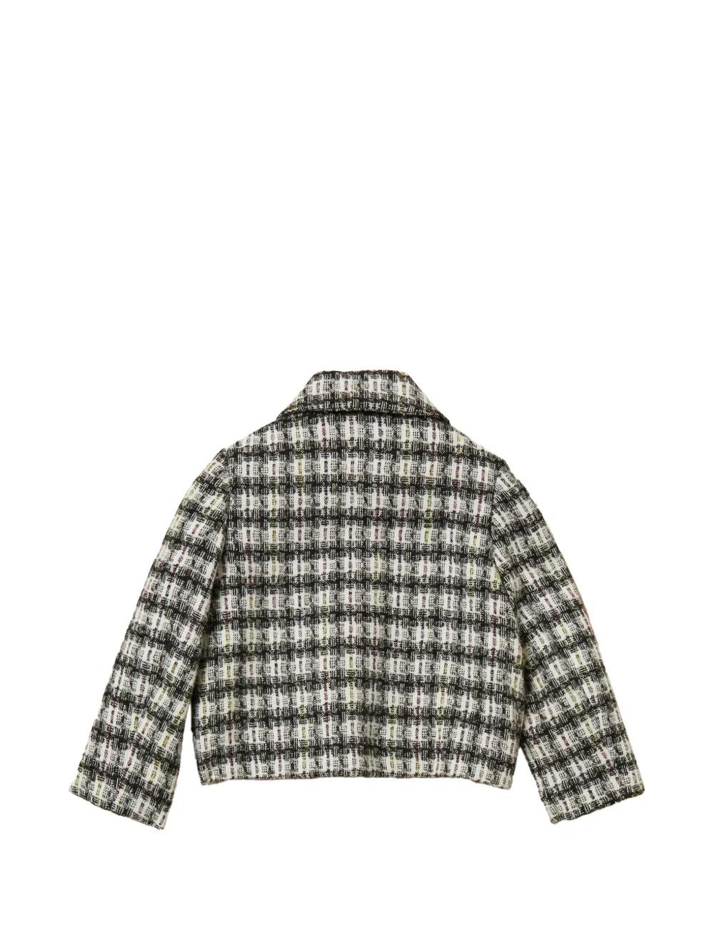 TWINSET Kids Geruit bouclé gebreid jack Wit