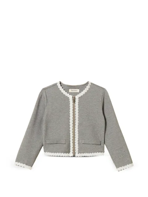 TWINSET Kids scalloped-trim zip-up jacket