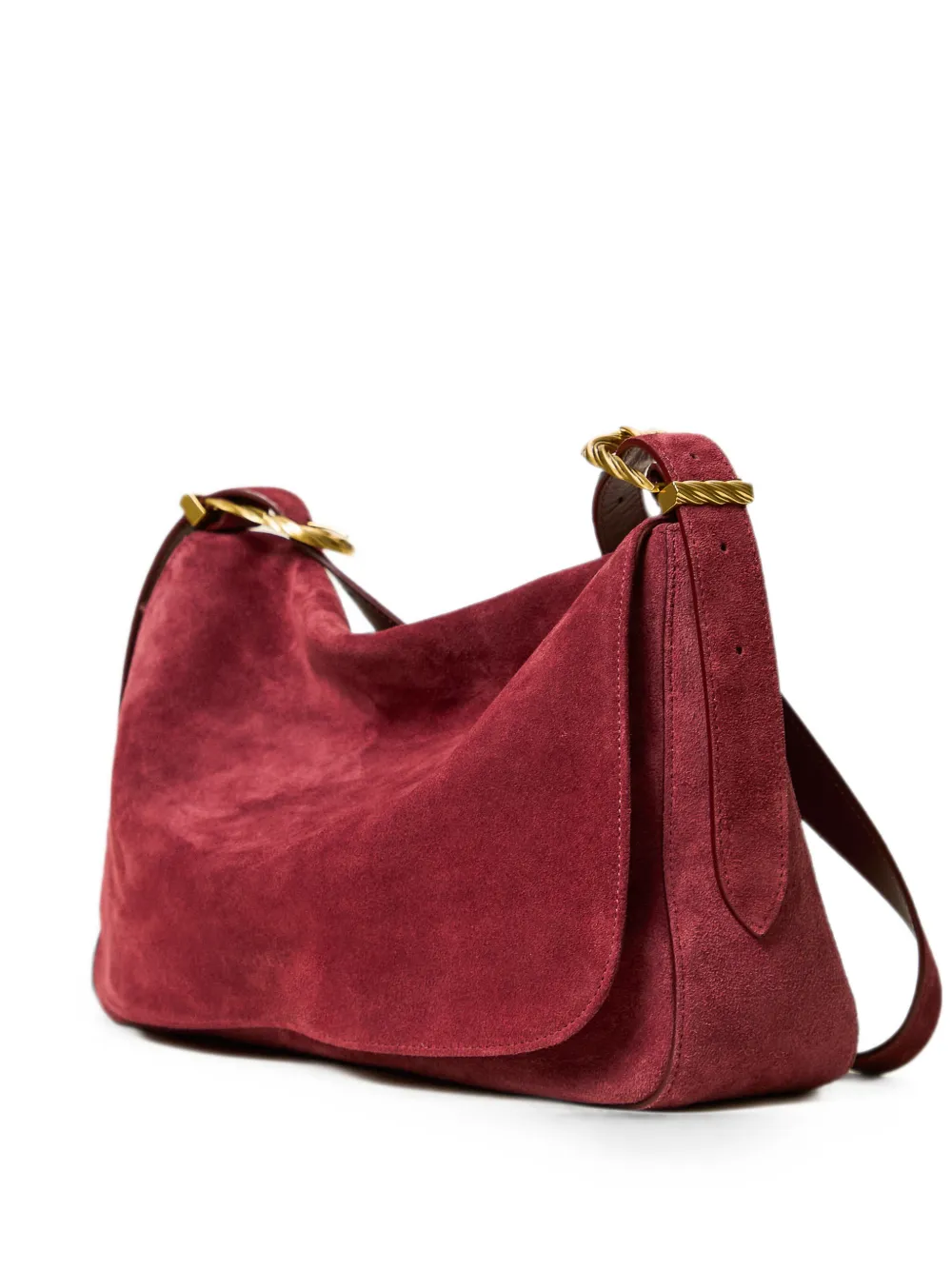 TWINSET medium Liliane suede bag with buckles - Rot