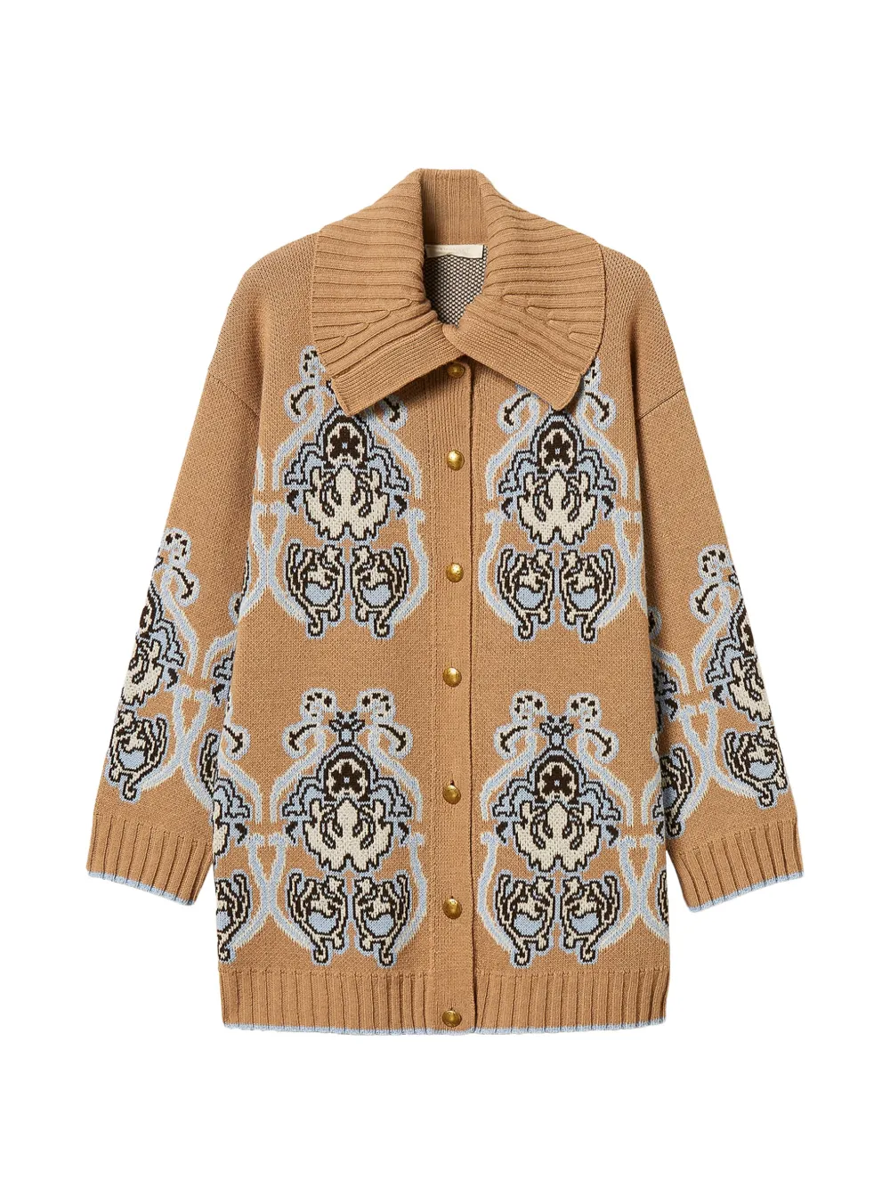 TWINSET Cardigan in misto lana jacquard - Toni neutri