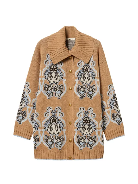 TWINSET jacquard wool blend knitted cardigan