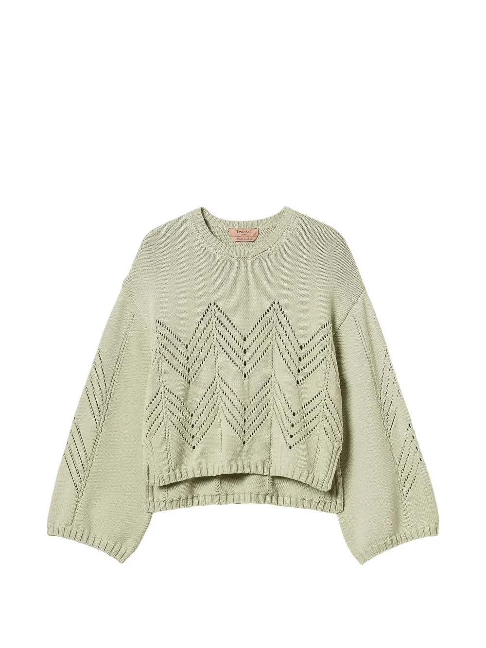 TWINSET wool blend jumper with chevron pattern - Grün