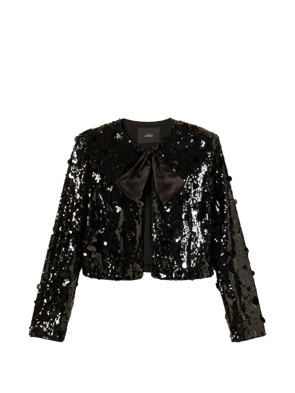 TWINSET full sequin jacket with flowers - Schwarz