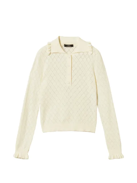 TWINSET jersey con volantes y cuello de polo