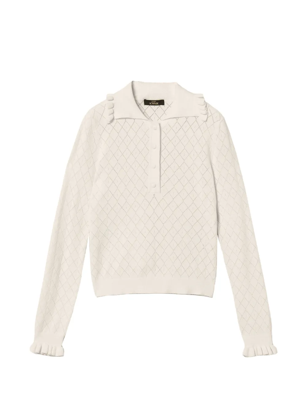 TWINSET polo collar jumper with ruffles - Toni neutri