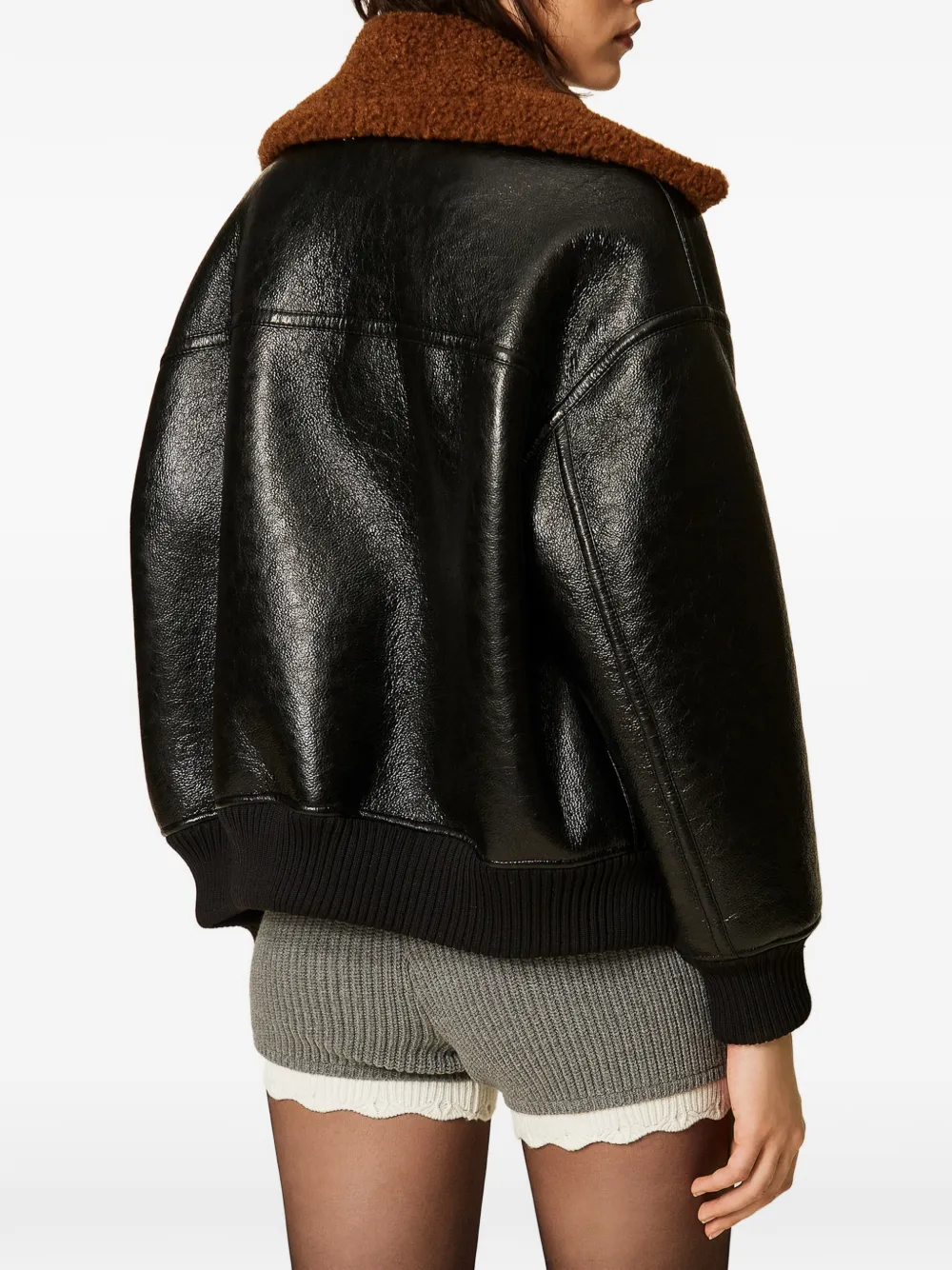 TWINSET Lammy bomberjack Zwart