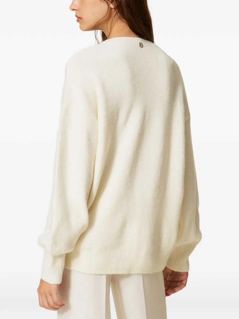 TWINSET Trui met organza bloemenrank Beige