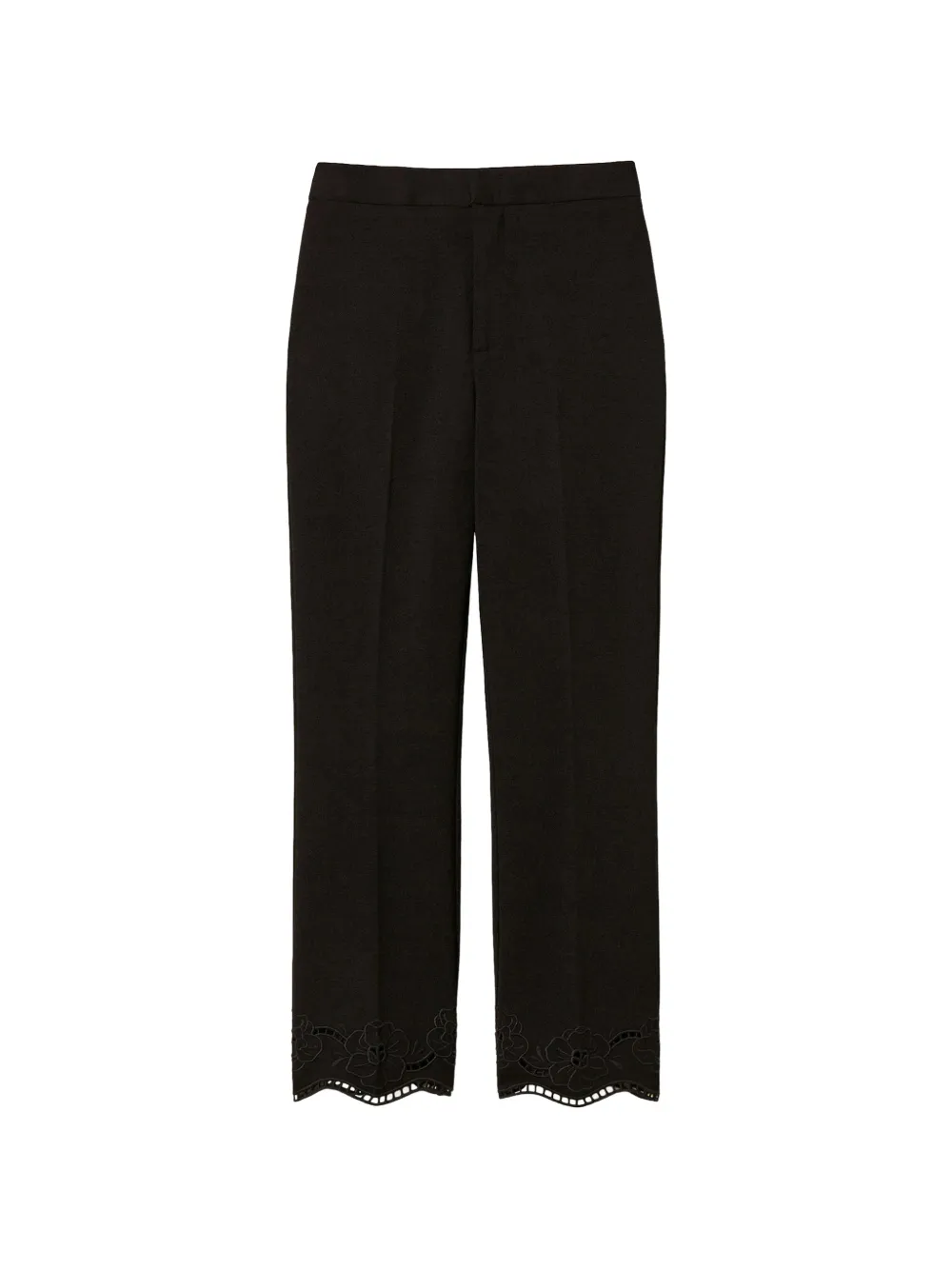 TWINSET straight trousers with broderie anglaise - Schwarz