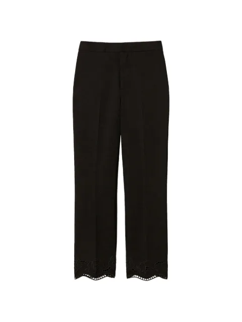TWINSET pantalones rectos con bordado inglés