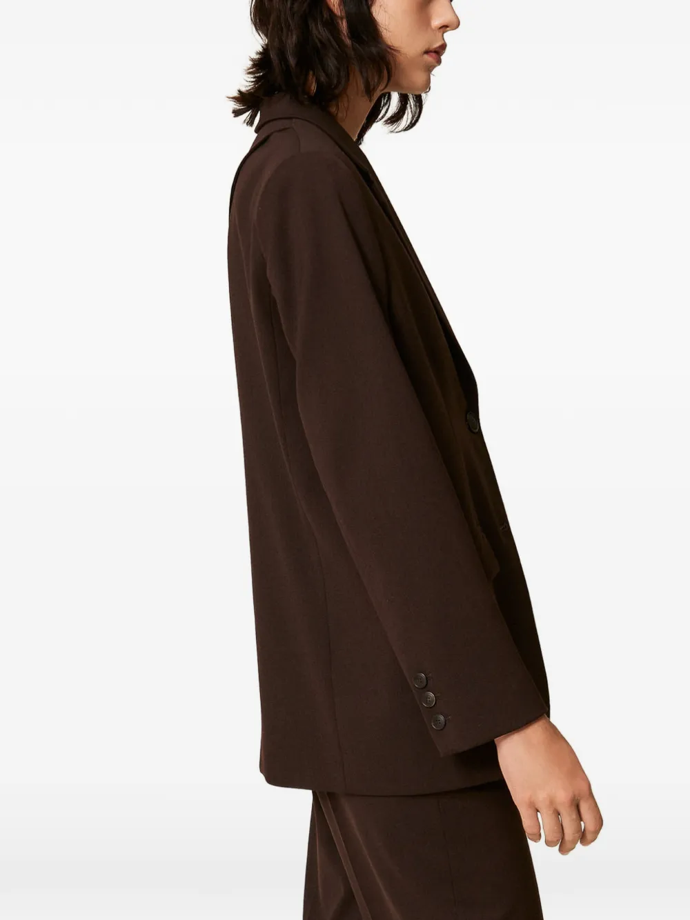 TWINSET Matte satijnen blazer Bruin
