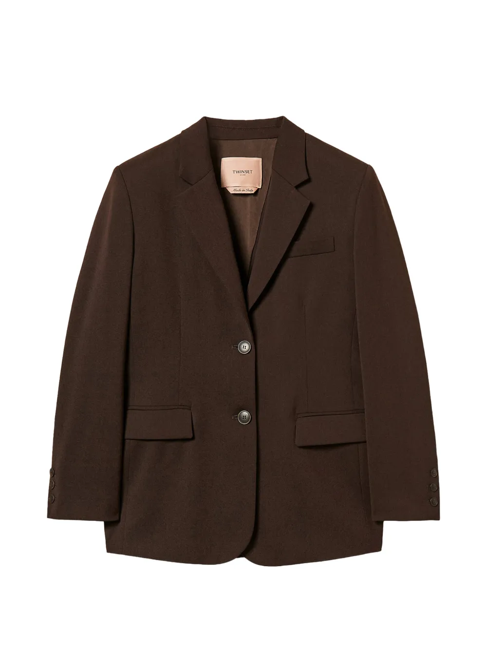 TWINSET matte satin blazer - Marrone