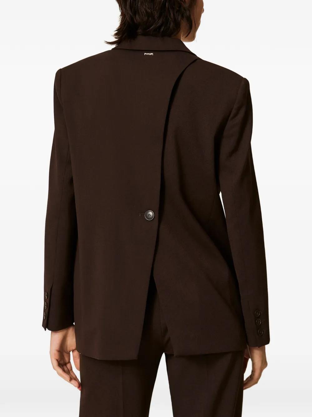 TWINSET Matte satijnen blazer Bruin