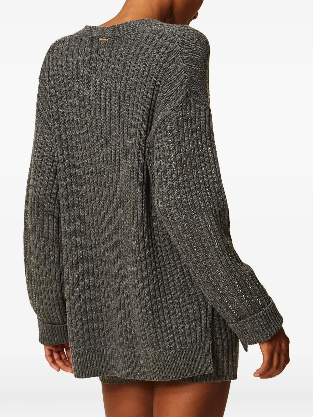 TWINSET Vest van wolblend met stras Grijs