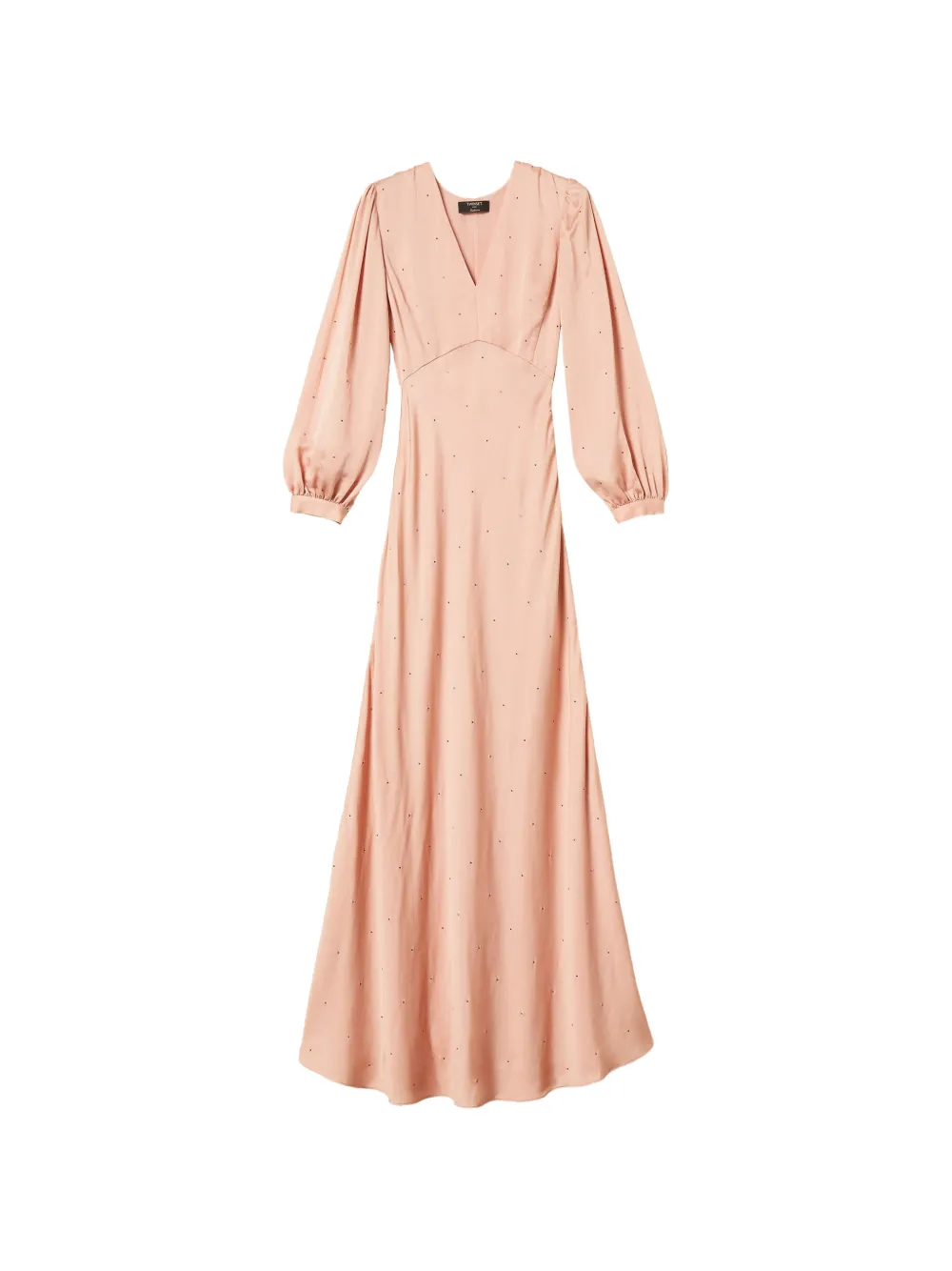 TWINSET Langes Satinkleid mit Strass - Rosa