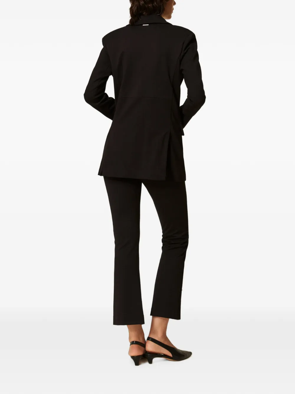 TWINSET Flared broek met manchetknopen Zwart