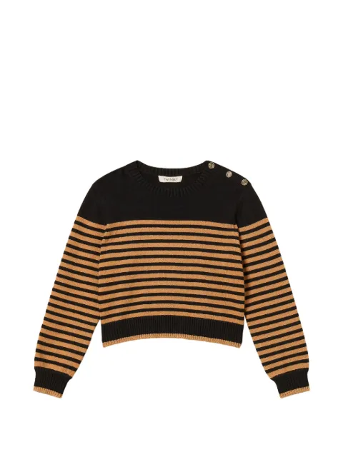 TWINSET Kids Gestreifter Pullover mit Knöpfen