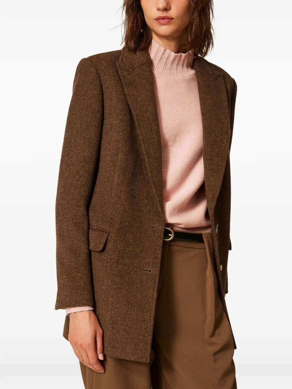 TWINSET Fluwelen wollen blazer Bruin