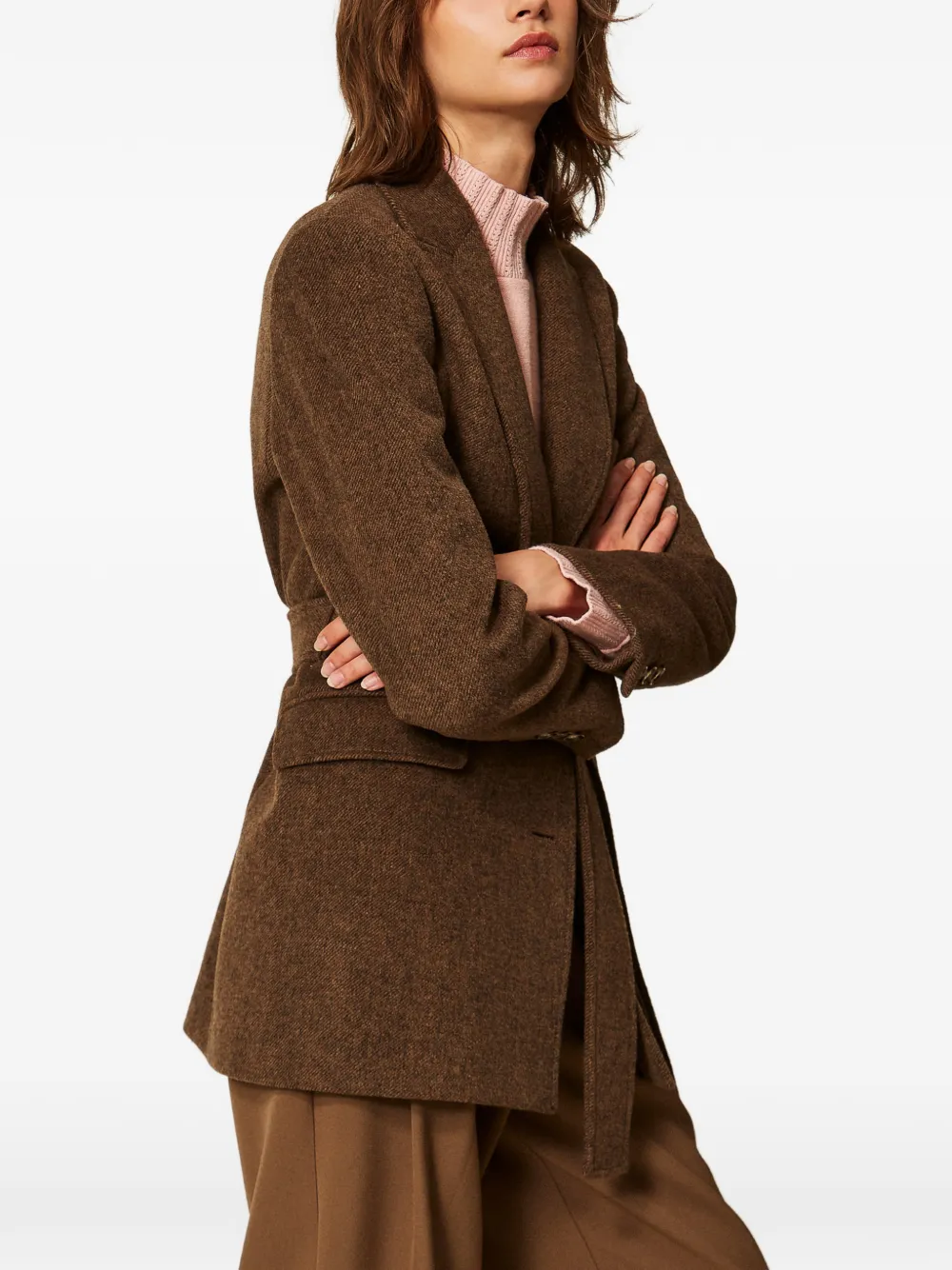TWINSET Fluwelen wollen blazer Bruin