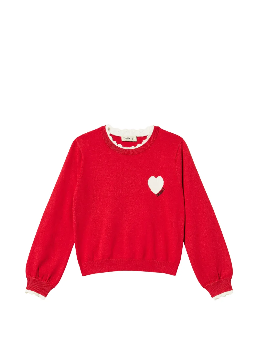 TWINSET Kids jumper with heart and logo - Rosso