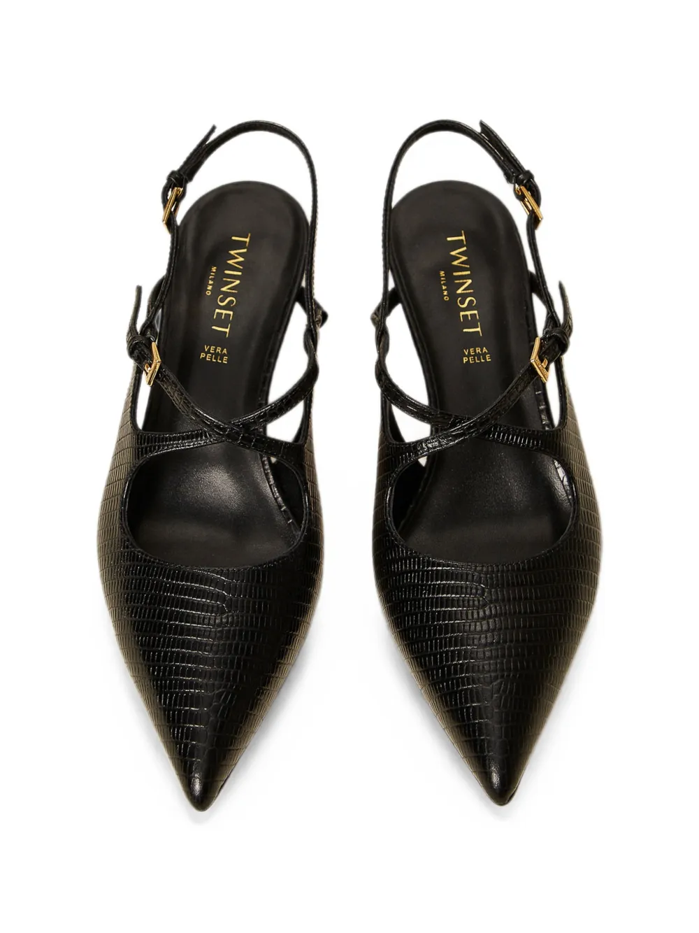 TWINSET Leren slingbacks met bandjes Zwart