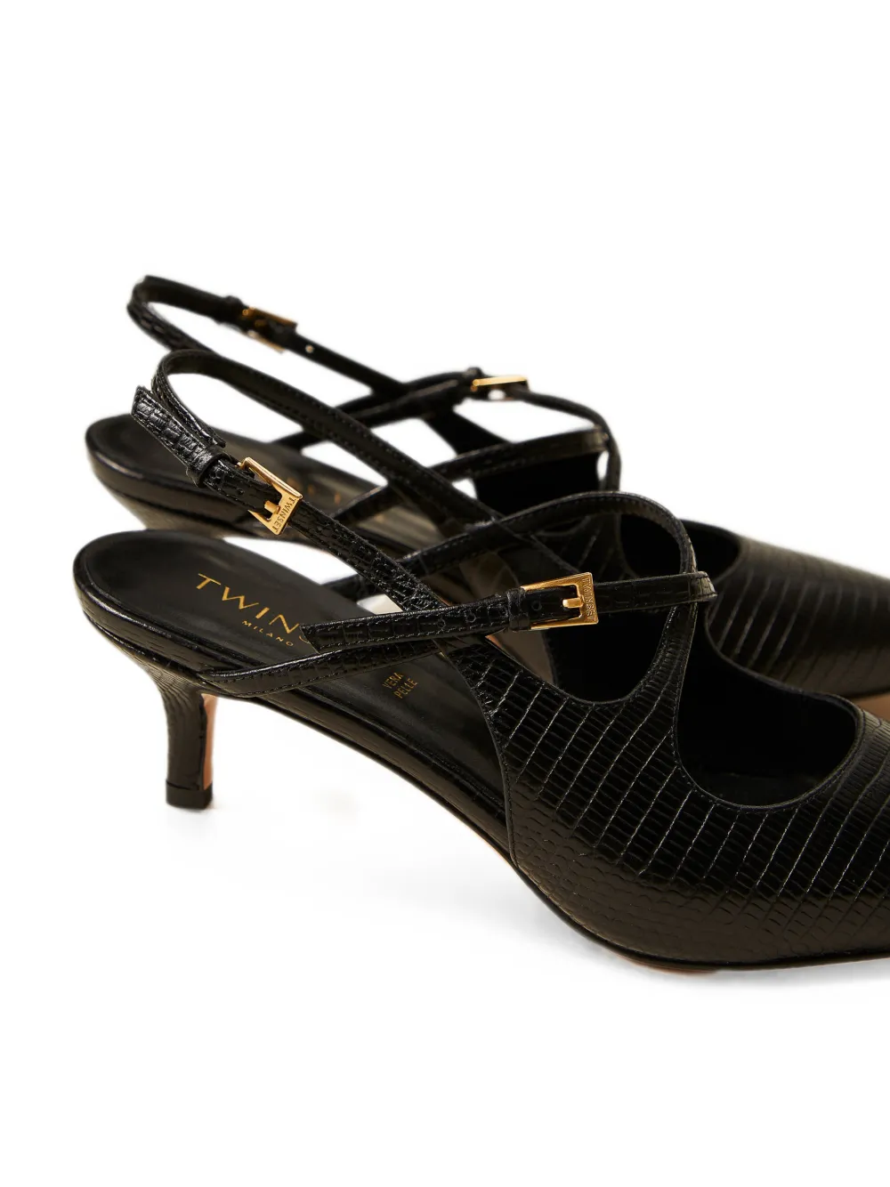 TWINSET Leren slingbacks met bandjes Zwart