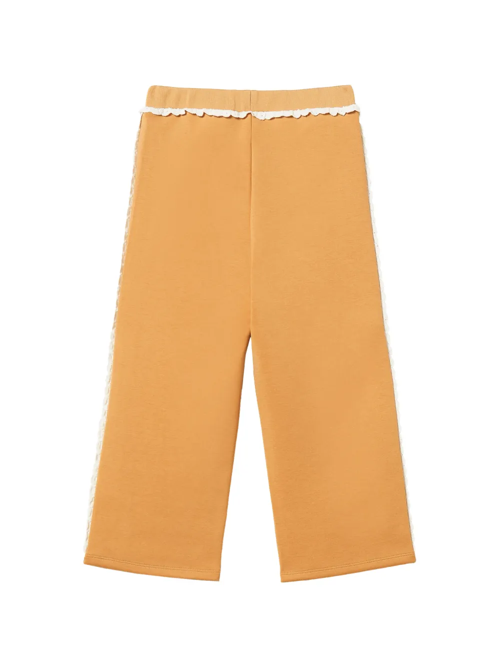 TWINSET Kids Scuba broek met kanten afwerking Beige