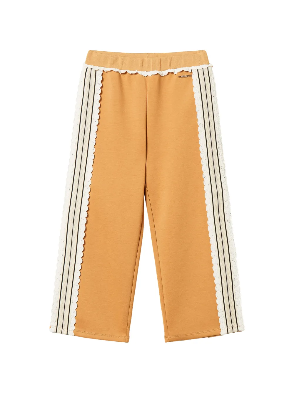 TWINSET Kids Pantaloni con rifinitura in pizzo - Toni neutri