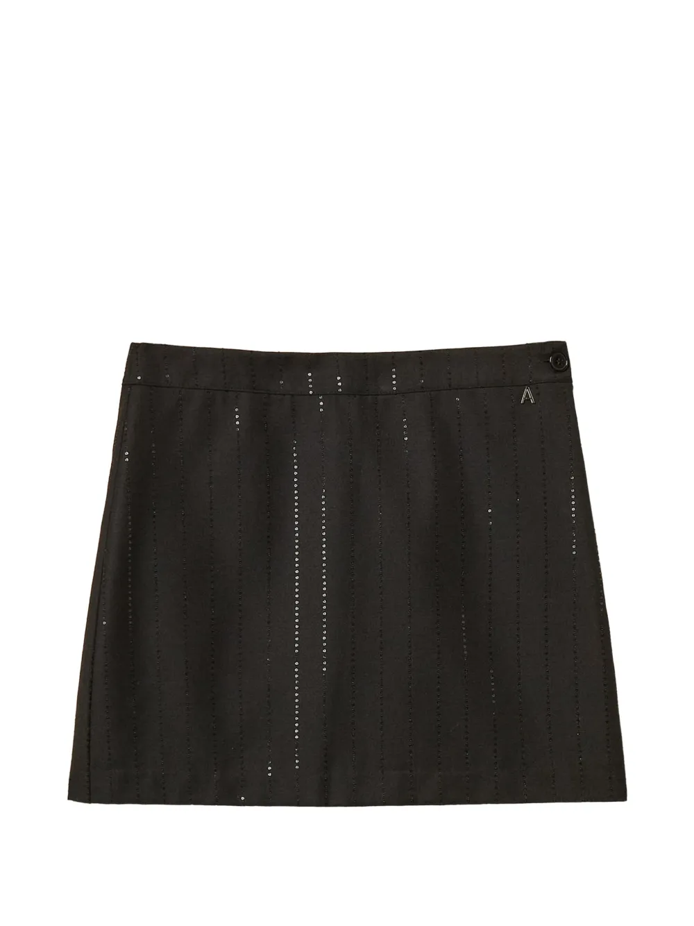 TWINSET minijupe à fines rayures et sequins - Noir