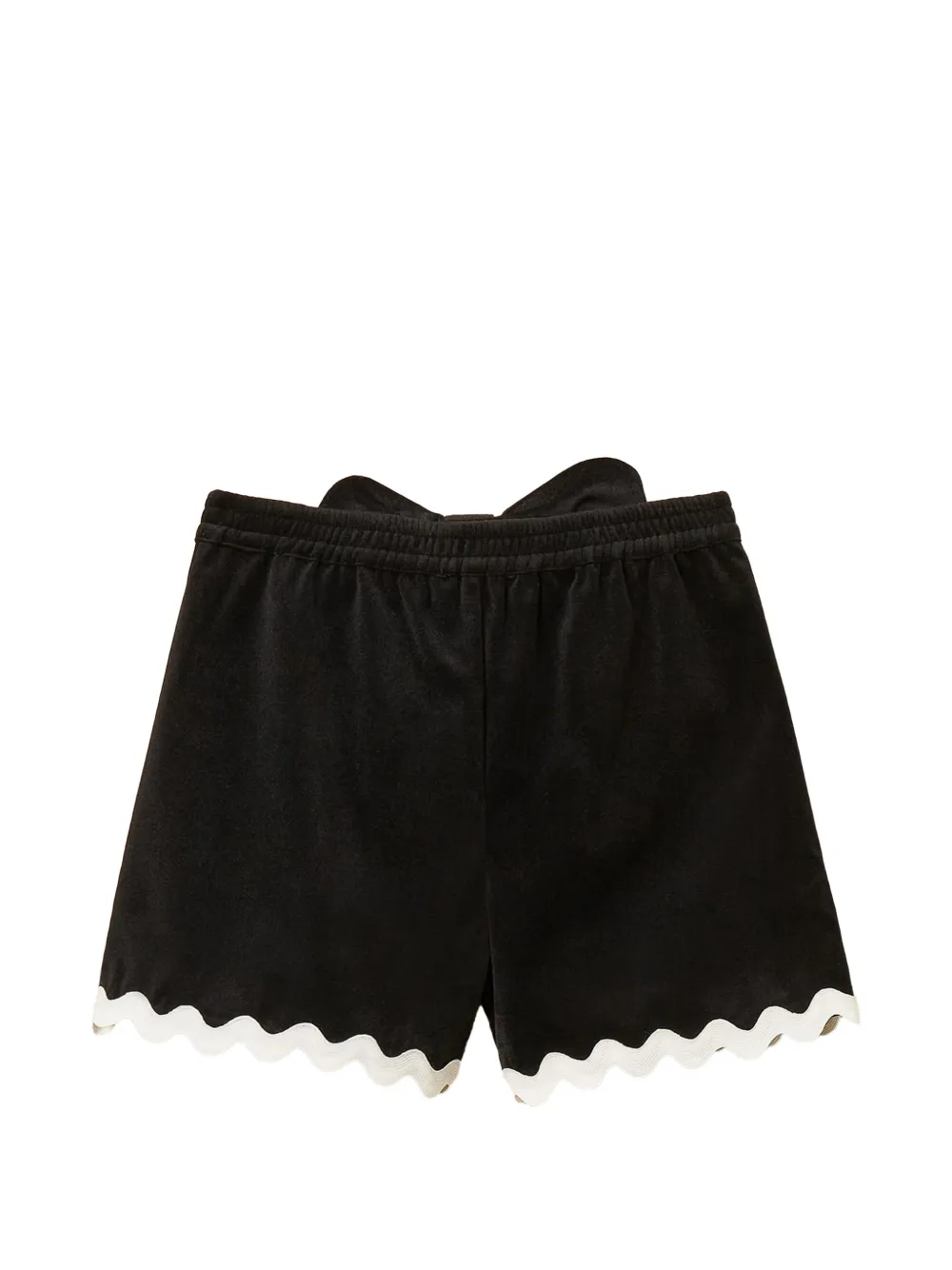 TWINSET Kids Fluwelen shorts met strikdetail Zwart