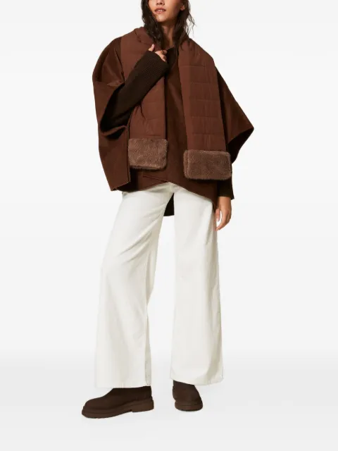 TWINSET wool cloth poncho with scarf