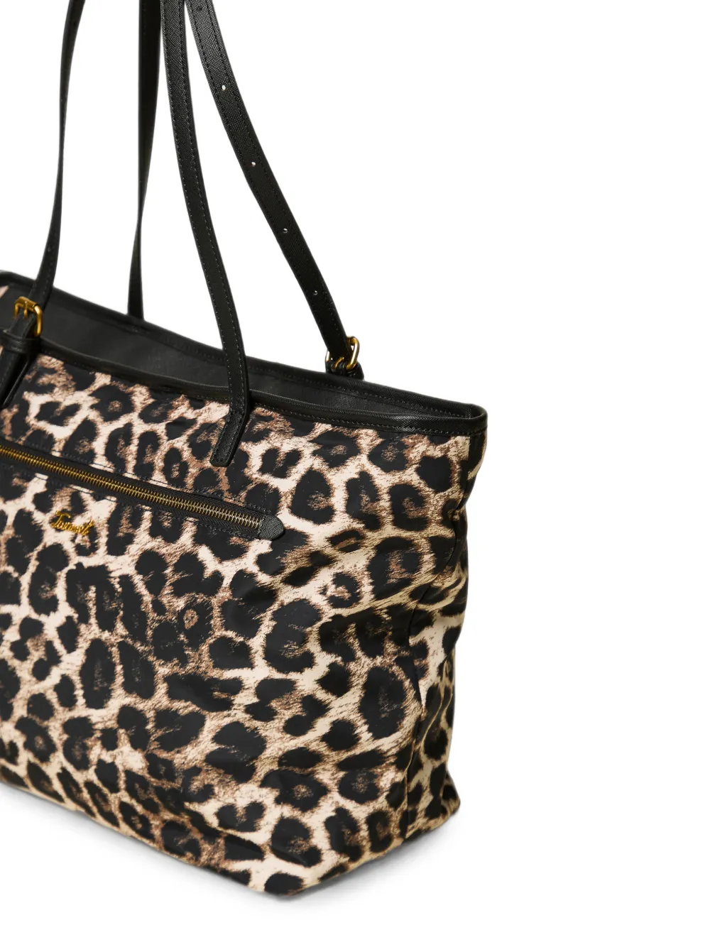 TWINSET leopard-print zip-pocket tote bag Beige