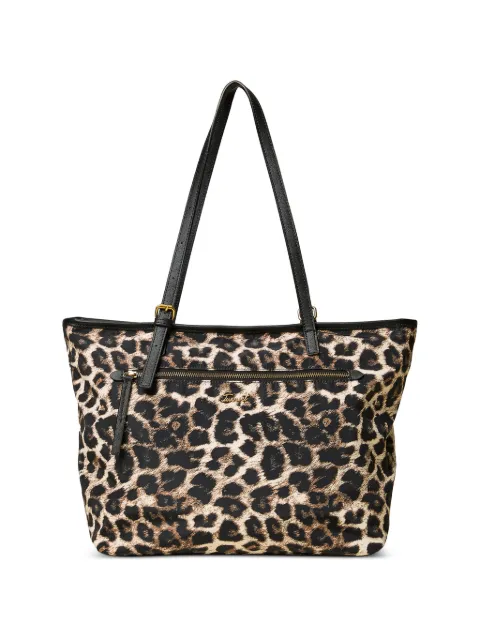 TWINSET leopard-print zip-pocket tote bag