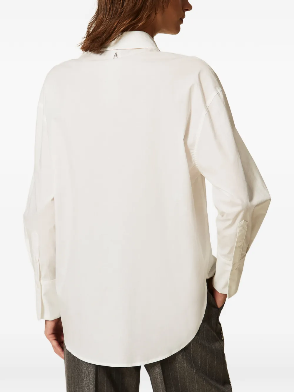 TWINSET Popeline blouse met borduurwerk Wit