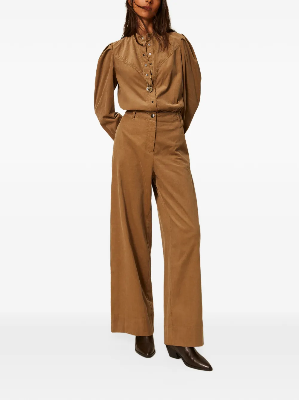 TWINSET Myfo fluwelen broek Bruin