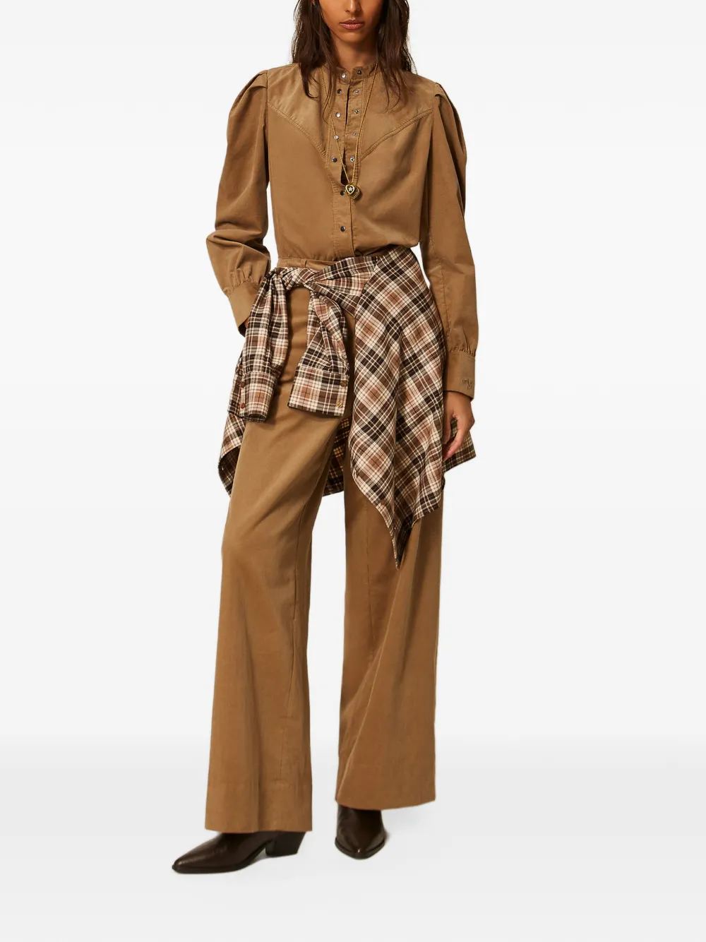 TWINSET Myfo fluwelen broek Bruin