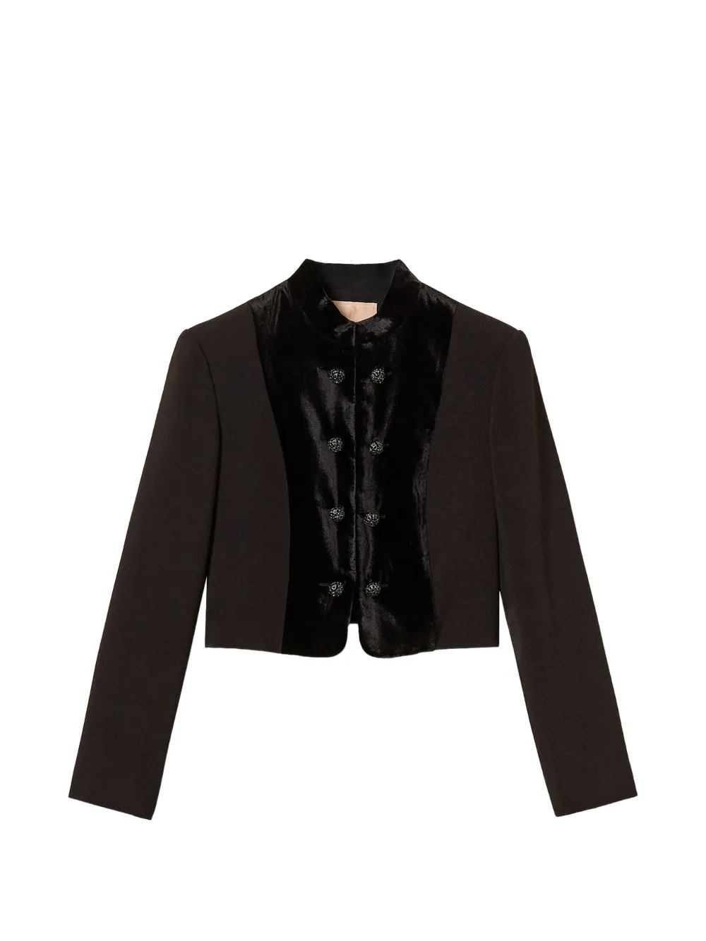 TWINSET crêpe and velvet Spencer jacket - Schwarz