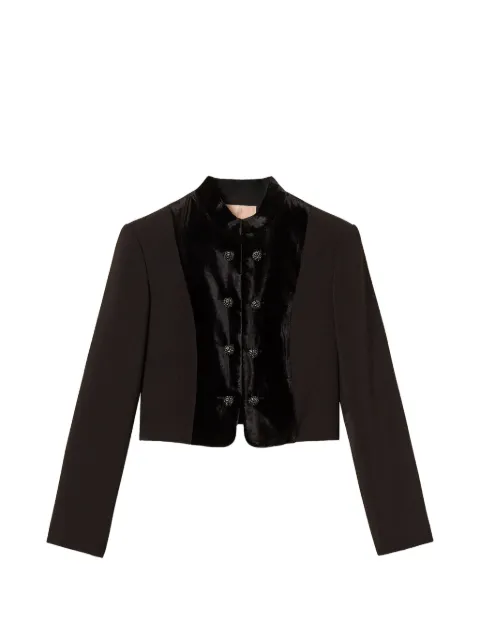TWINSET crêpe and velvet Spencer jacket