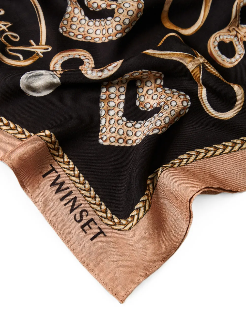 TWINSET Kefiah met juwelen-print Zwart