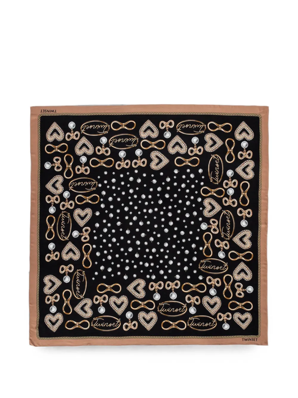 TWINSET Kefiah met juwelen-print Zwart