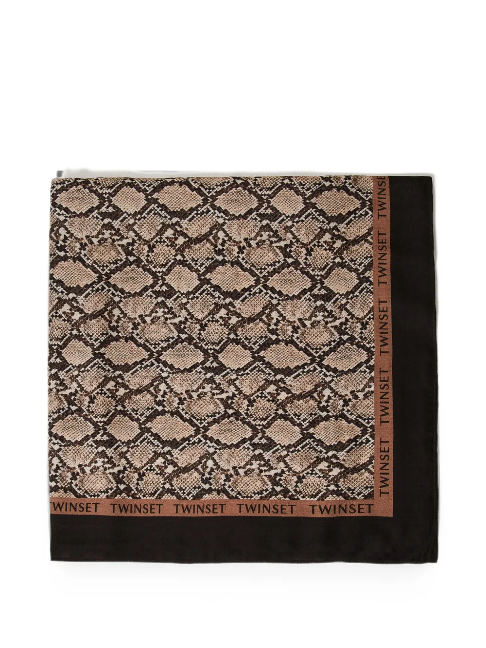 TWINSET Kefiah mit Logo und Animal-Print - Nude