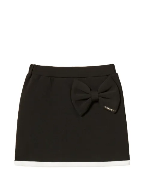 TWINSET Kids bow-detail scuba-fabric midi skirt