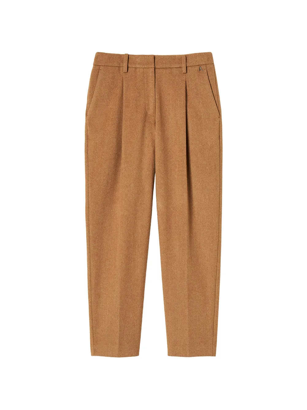 TWINSET Pantaloni in misto lana con motivo chevron - Marrone