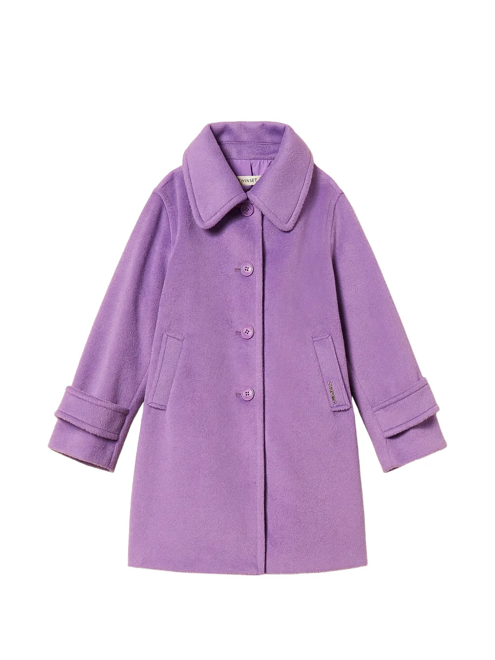 TWINSET Kids Cappotto in lana con colletto - Viola
