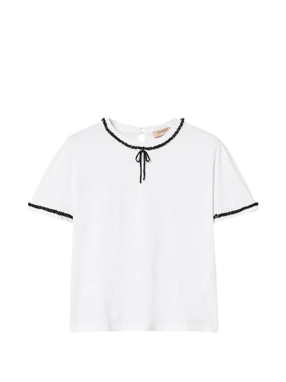 TWINSET T-shirt con fiocco e fniture - Bianco